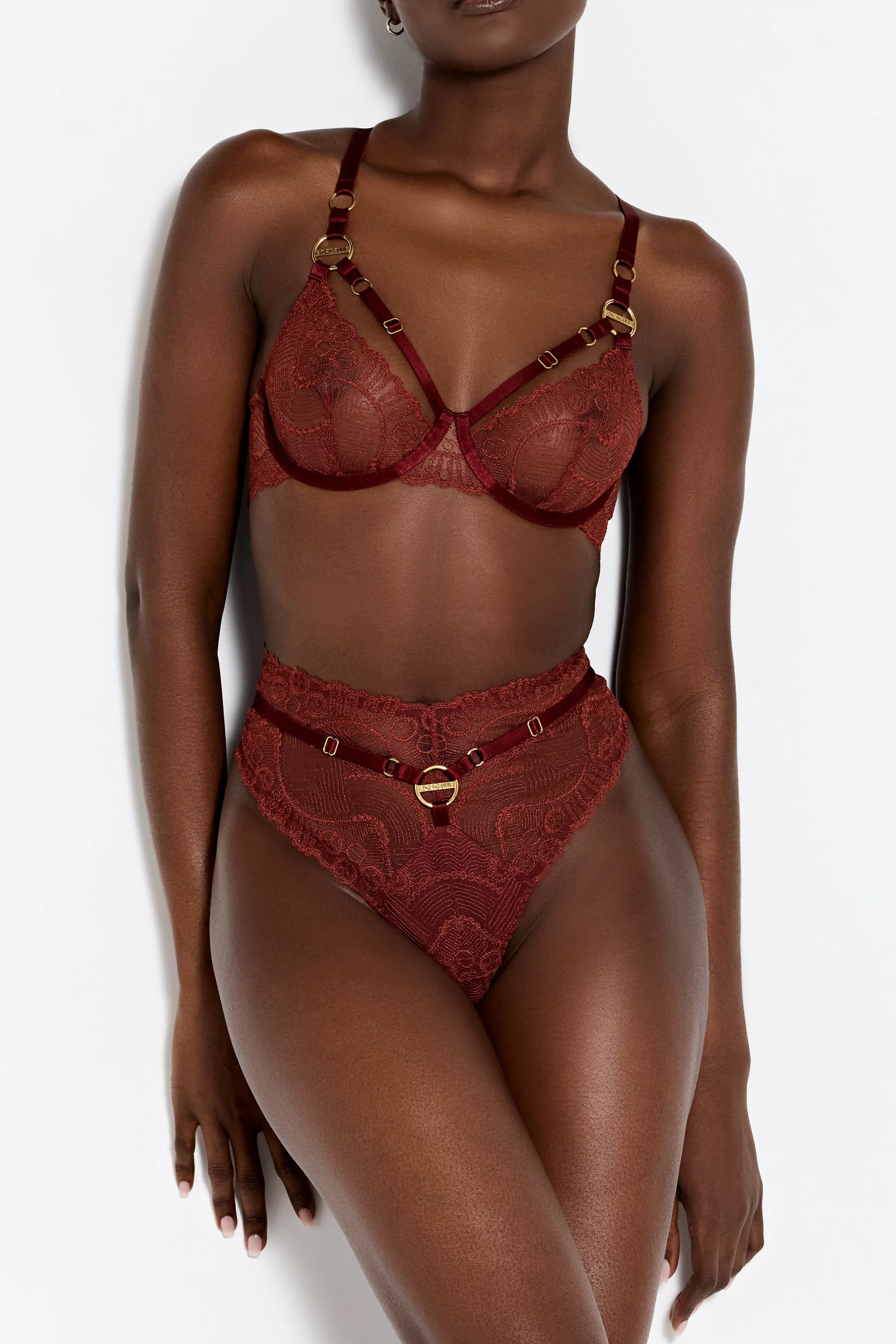 Bordelle Tierra High Waist Thong | Lace | Thongs